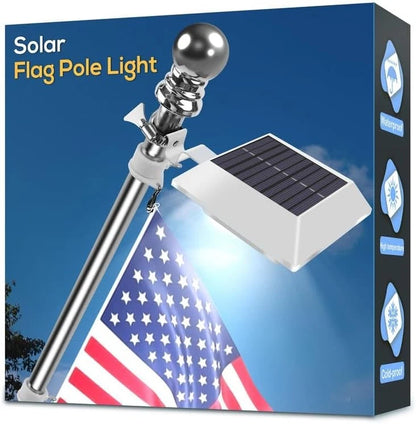 Solar Flag Pole Light 6000K LED Waterproof for Outdoor Yard Flag Decor