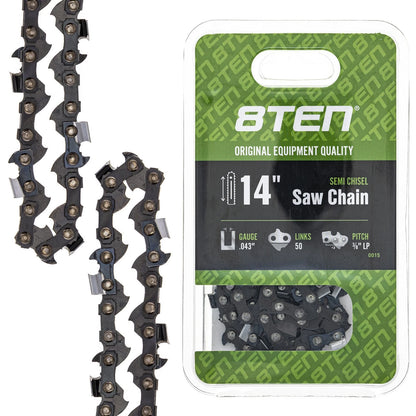 3-Pack Chainsaw Chain 14 Inch .043 3/8 LP 50DL for Stihl 021 017 018 (N4C-50G)
