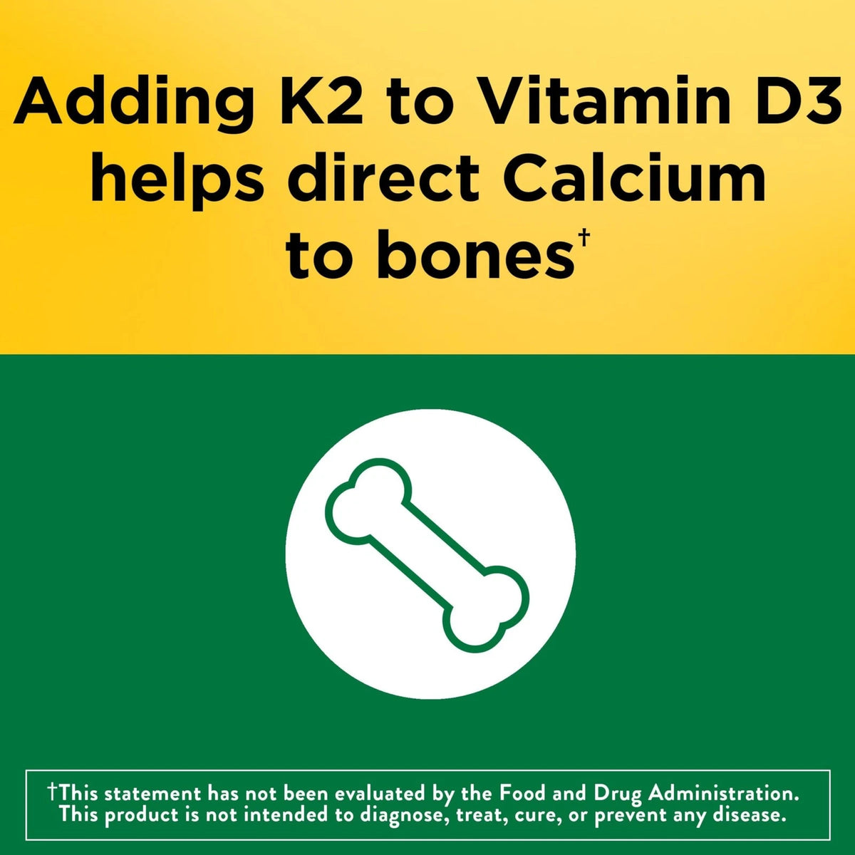Nature Made Vitamin D3 K2 Supplement 5000 IU (125 mcg) 30 Count