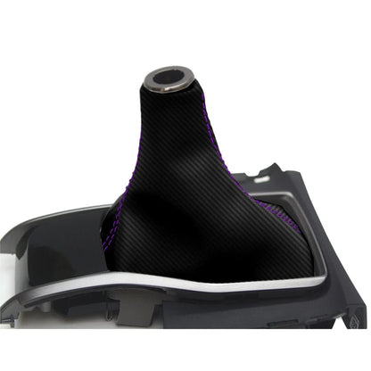 Manual Shift Boot Cover for Honda Civic (2016–2020) - Carbon Fiber, Purple Stitch