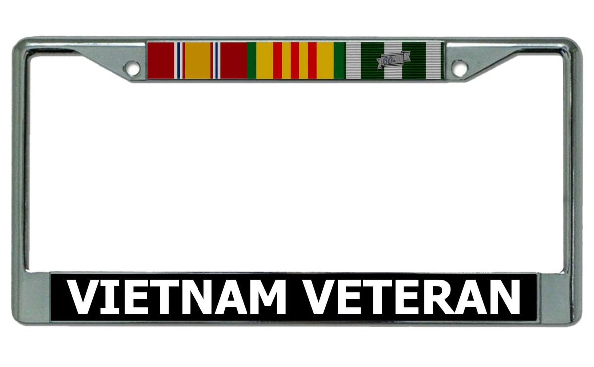 Chrome License Plate Frame for Vietnam Veteran
