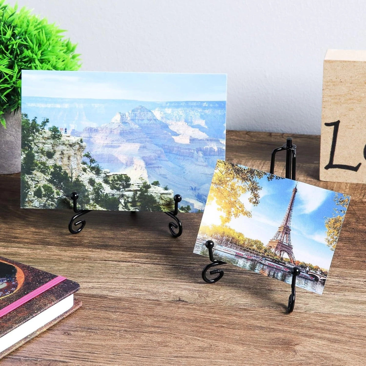 Set of 4 Metal Easel Plate Holders for Picture Frames 5 Inch