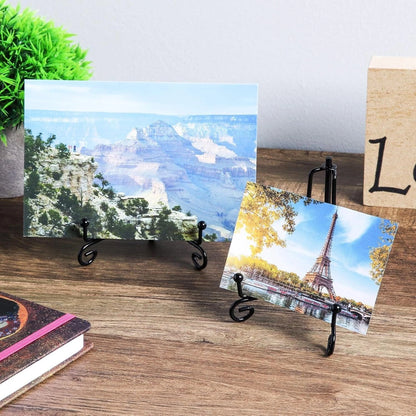 Set of 4 Metal Easel Plate Holders for Picture Frames 5 Inch