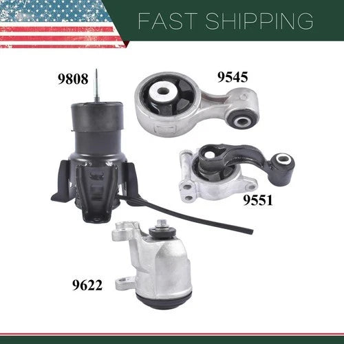 4X Motor Mount for Nissan Altima 3.5L (2007–2012) & Maxima 3.5L (2009–2014) - 9545 9551 9622 9808, 113509N00A, 112103KA0A, 113603KA0A