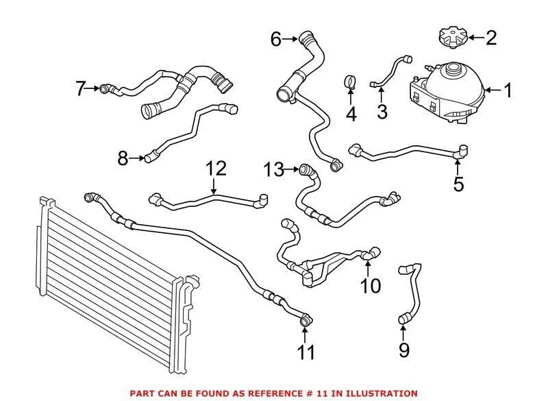 Lower Radiator Coolant Hose for BMW (OEM 17127625383)