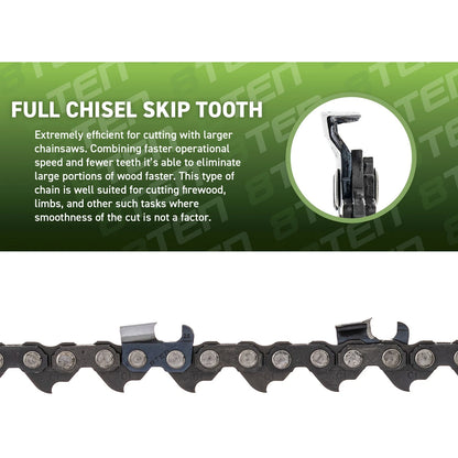 5 Pack Chisel Skip Tooth Chainsaw Chain 36 Inch .063 3/8 115DL for Husqvarna (Fits 75EXL115G, H50S-115, 36730050115, 36RSF115)