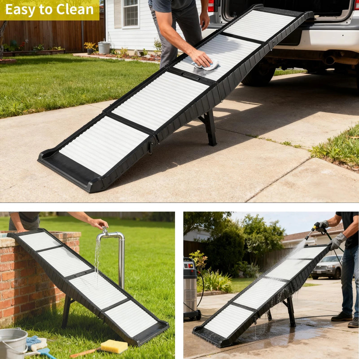 Dog Car Ramps for Universal Use (8 Heights, 220lbs, Non-Slip)