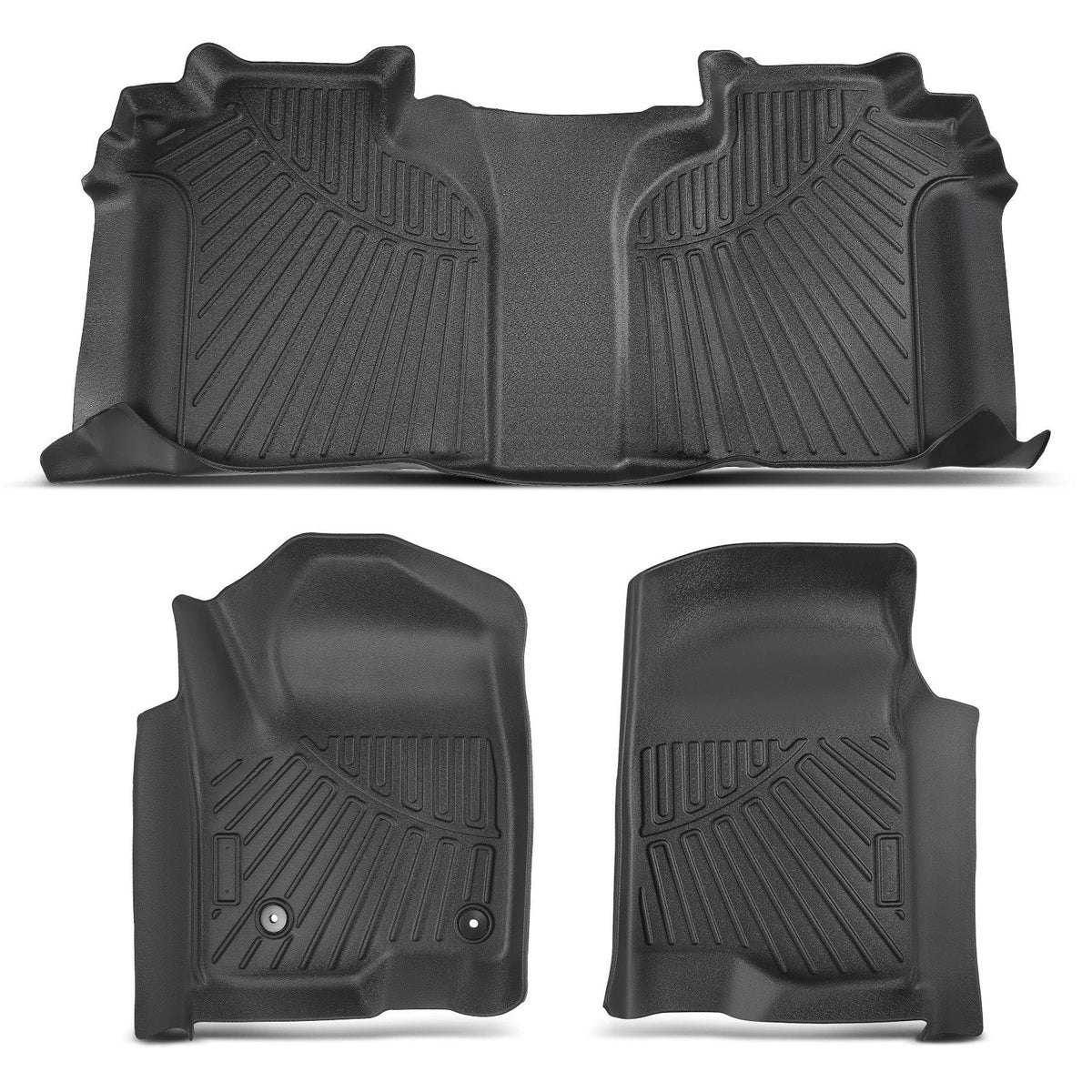 3X Floor Mats Liners Kit for Chevy Silverado 1500 Crew Cab (2019–2025) TPE