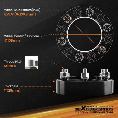 25mm Wheel Spacers for Mitsubishi Montero Sport (1997–2015) 6x139.7mm