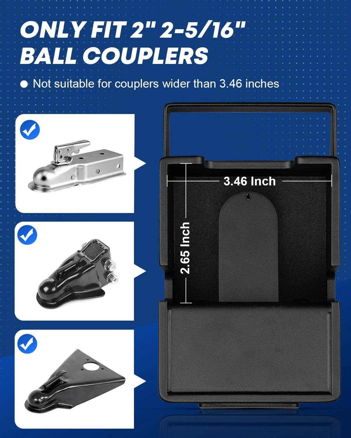 Trailer Lock for 2" & 2-5/16" Hitches (Fits Most Models)