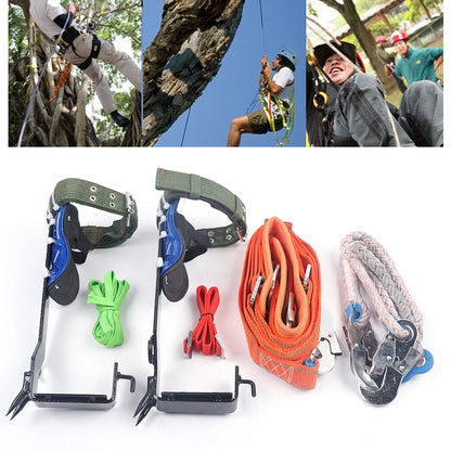2 Gears Tree Climbing Spike Set with Adjustable Rope Lanyard Safety Belt