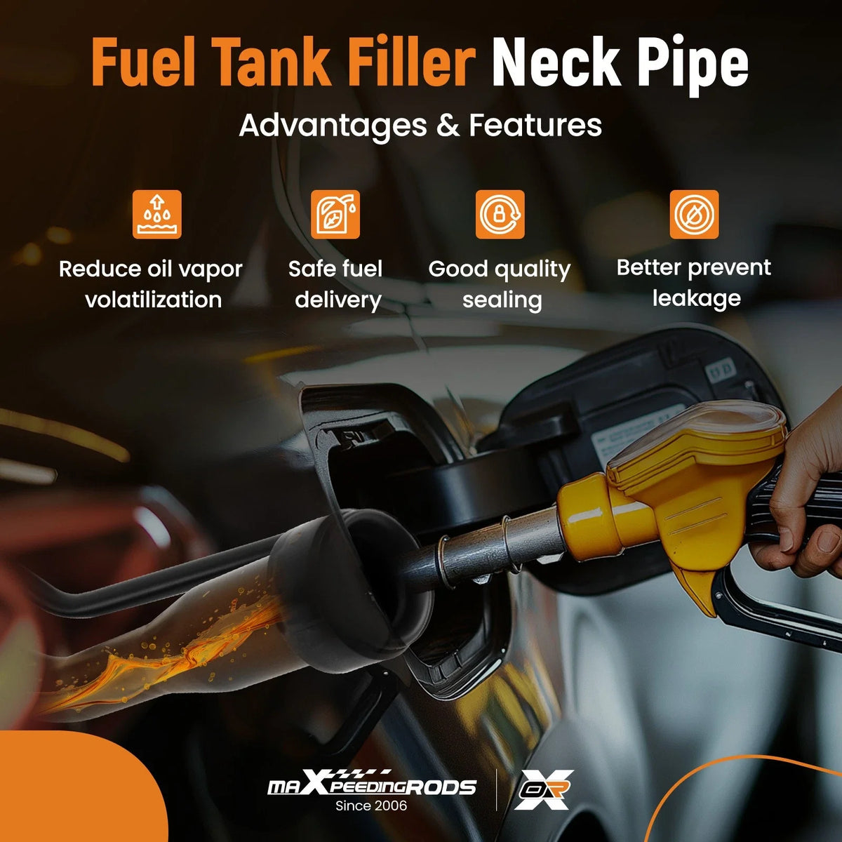 Fuel Tank Filler Neck for Toyota 4Runner (1996–2000) Black