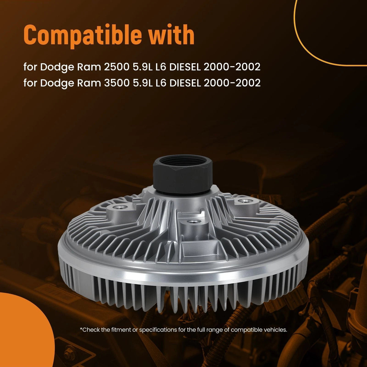 Cooling Fan Clutch for Dodge Ram 2500/3500 (2000–2002) 52028894AA, 22616