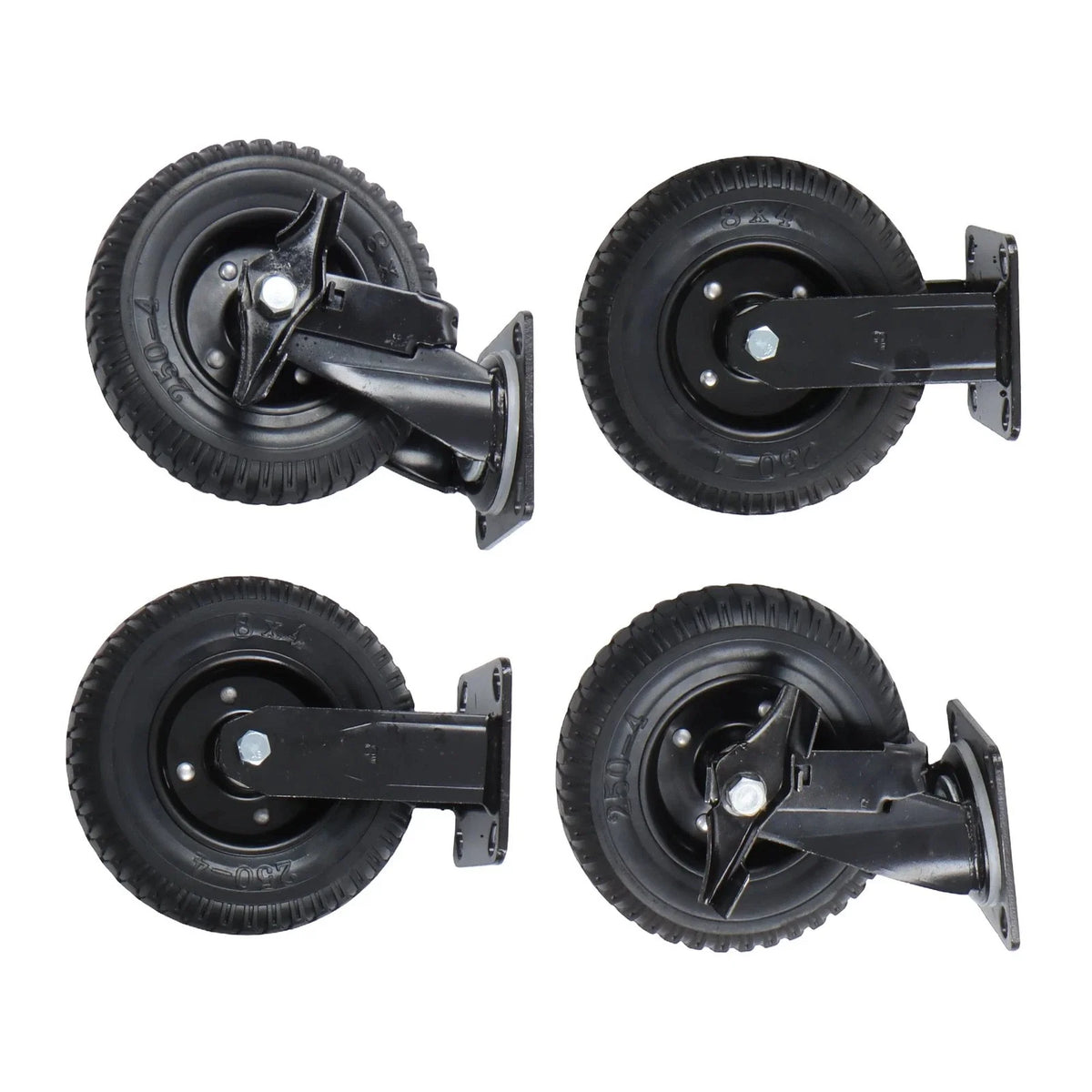 Set of 4 Heavy Duty 8-Inch Casters with Side Brakes 360° Swivel