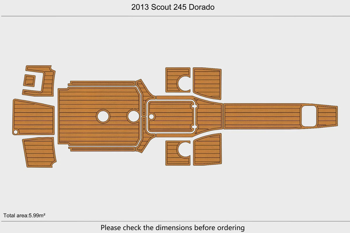 EVA Foam Faux Teak Deck Floor for Scout 245 Dorado (2013)