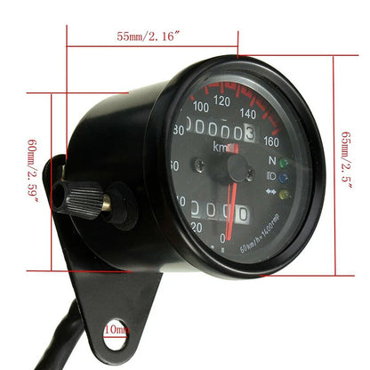 Dual Speedometer Odometer Gauge for Universal Motorcycle - LED Backlight