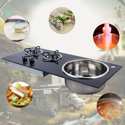 2 Gas Burner LPG Stove for RV Camper (No Part Numbers Supplied)