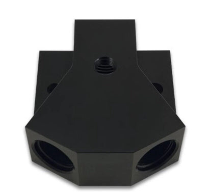 Vibrant 10893 Aluminum Y-Block Fitting -8AN x Dual -8AN OR (1/8in NPT Port)