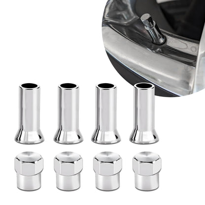 10X Chrome Plated Tire Valve Caps for Universal Fit