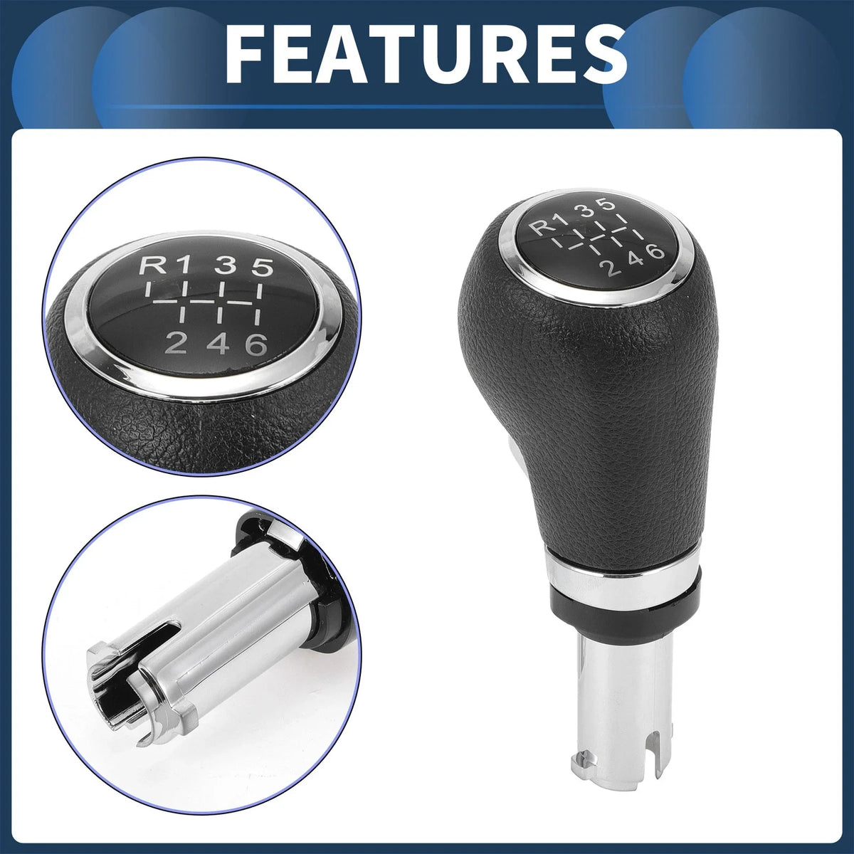 6 Speed Manual Gear Shift Knob for Chevrolet Trax (2013–2020) Plastic Faux Leather