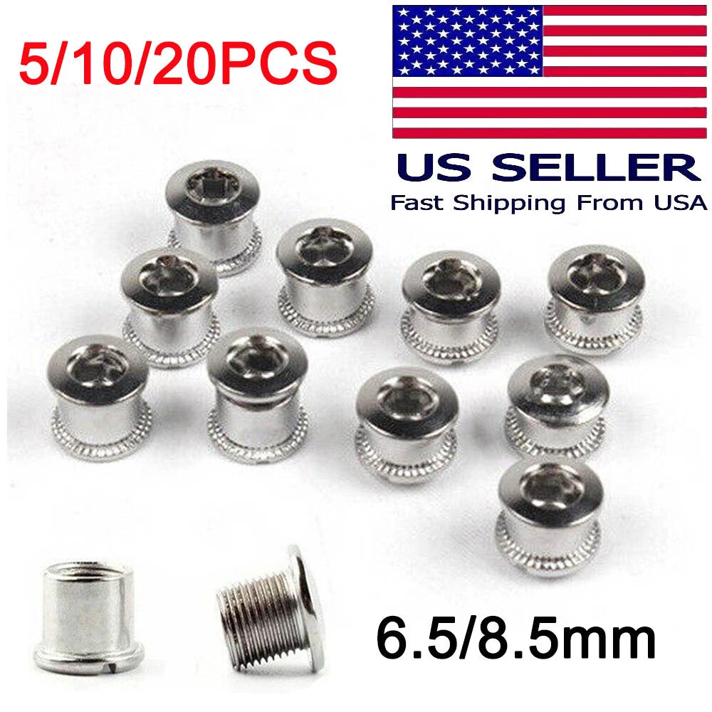 Set of 5 Steel Bike Chainring Bolts for Single/Double/Triple Speed