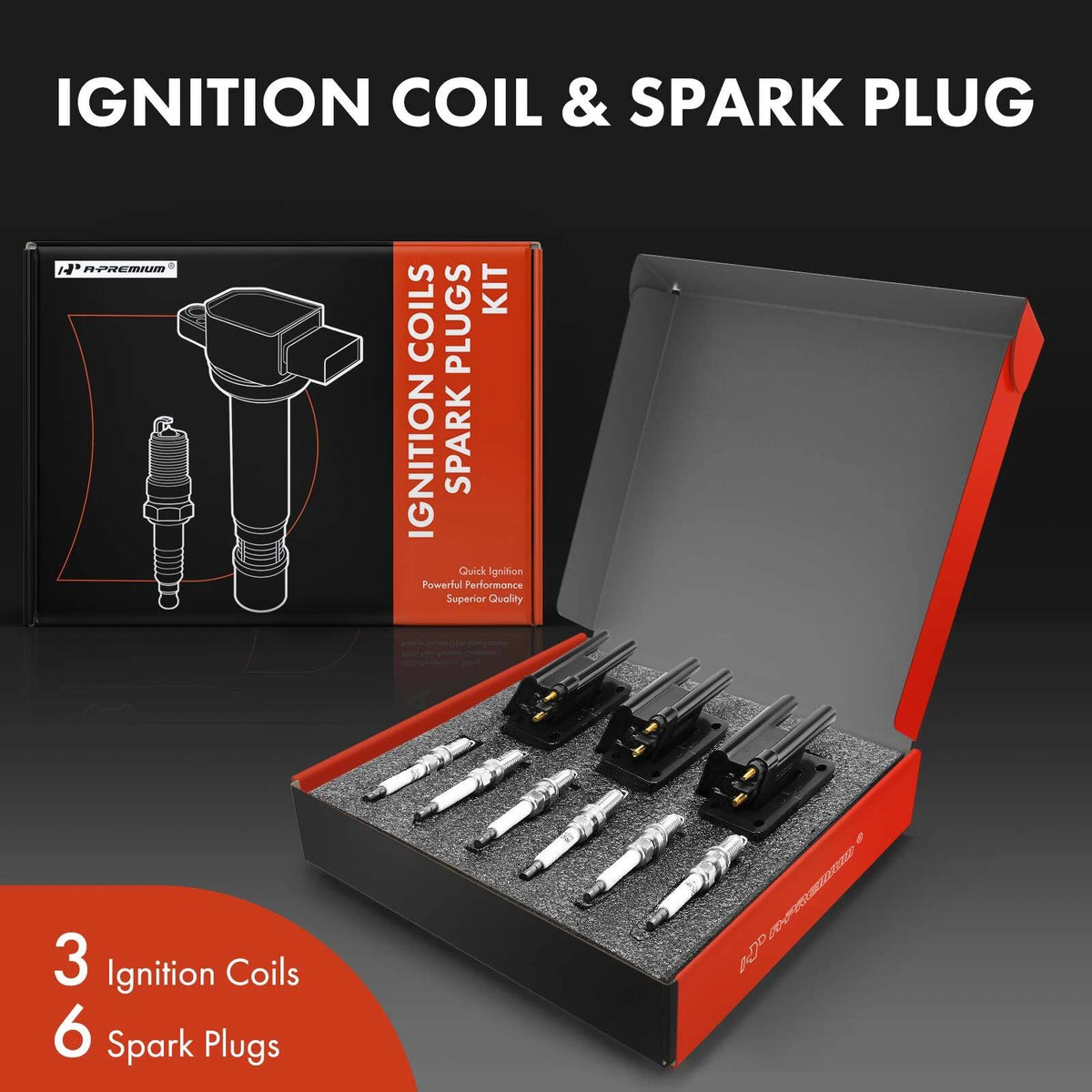 3X Ignition Coil & 6X Iridium Spark Plug for Hyundai Sonata (2002–2004) - 2731037100, C1516, UF-358