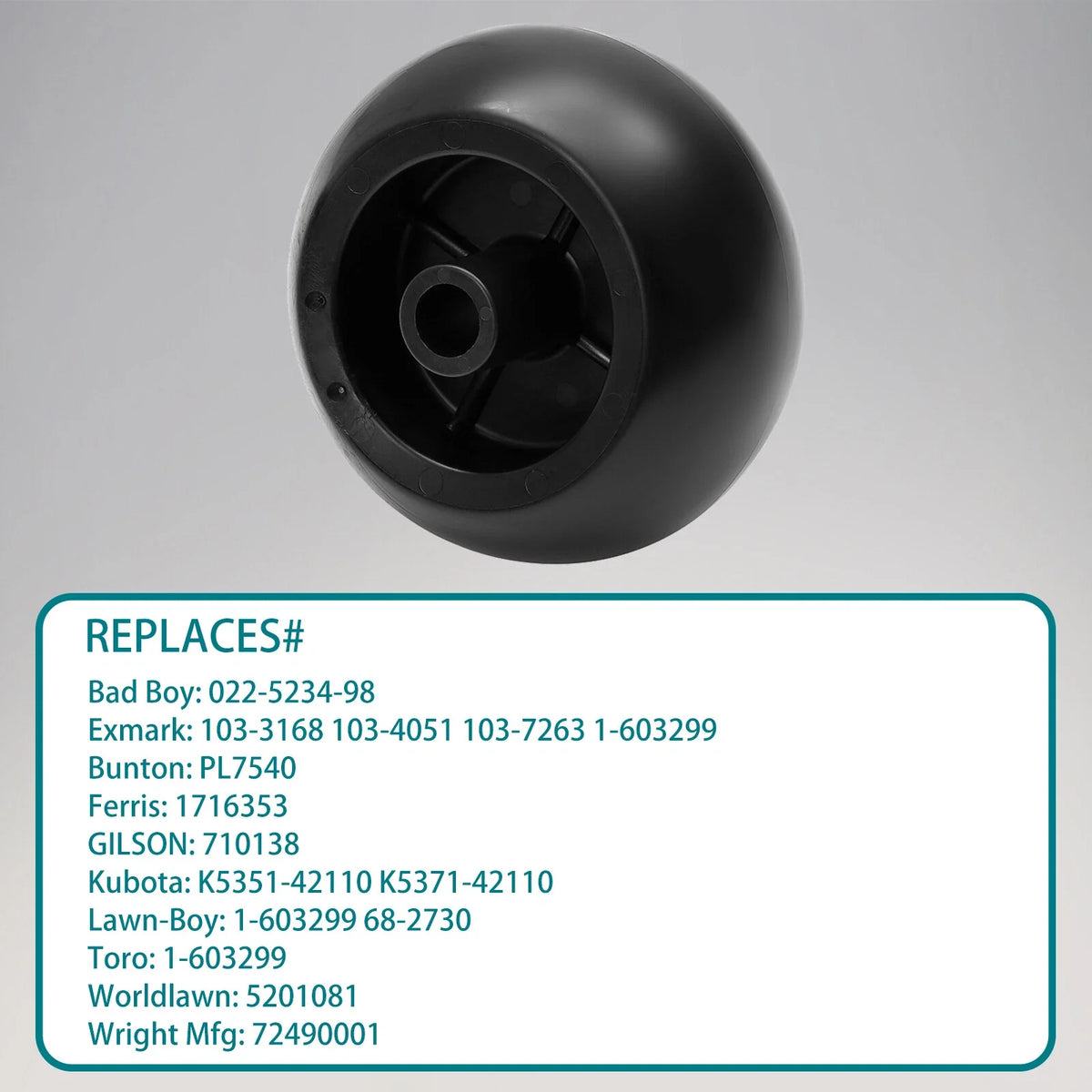 4Pcs Mower Deck Wheels Kit for Exmark (103-3168, 116-9981) Kubota