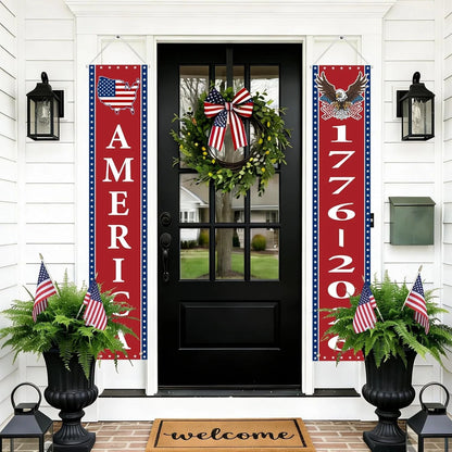 2 Pack American Banners for 4th of July Decorations