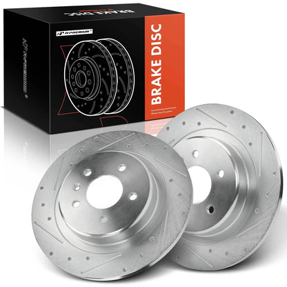 Set of 2 Rear Drilled Brake Rotors for Buick Envision (2016–2018)