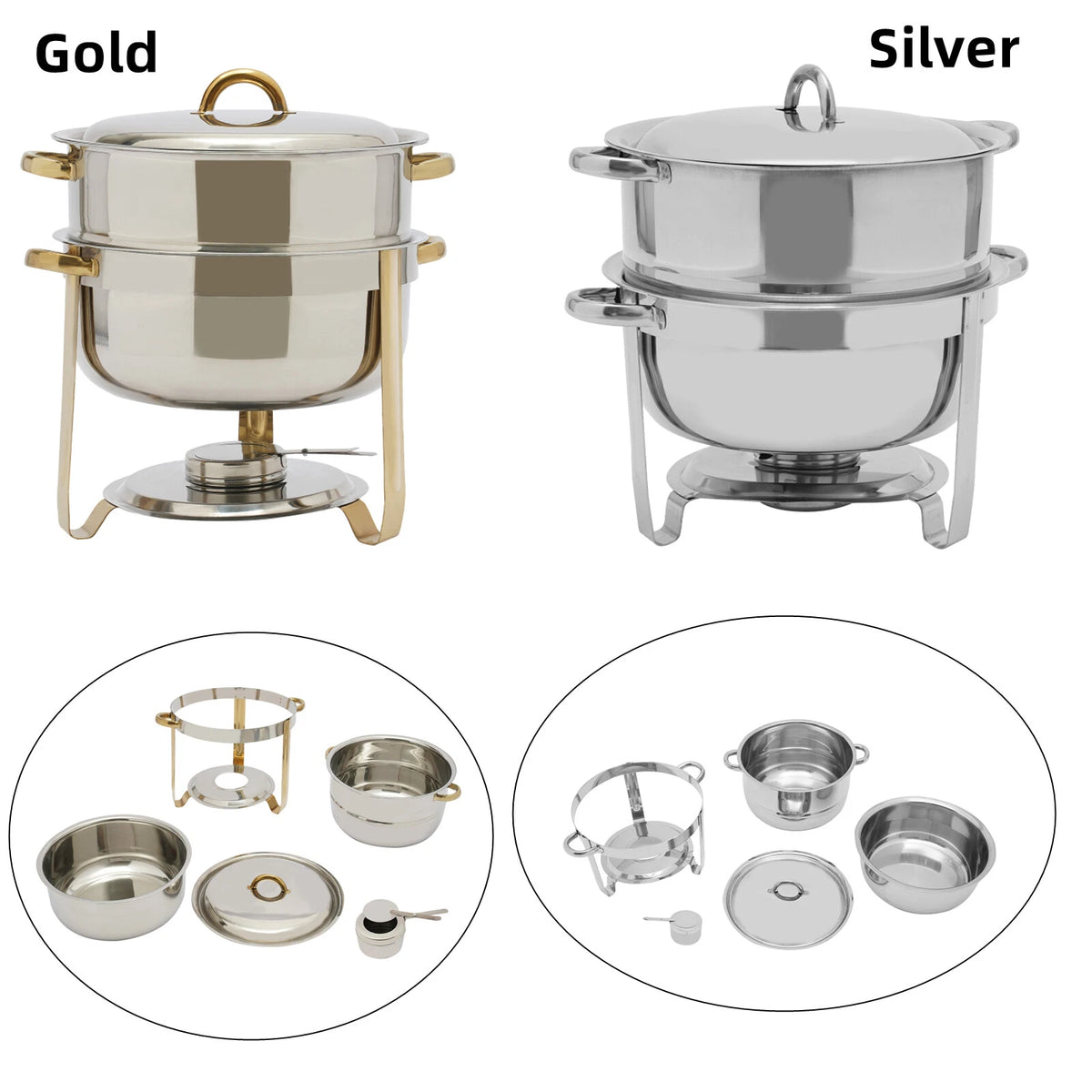 14.2 Qt. Round Stainless Steel Catering Chafing Dish