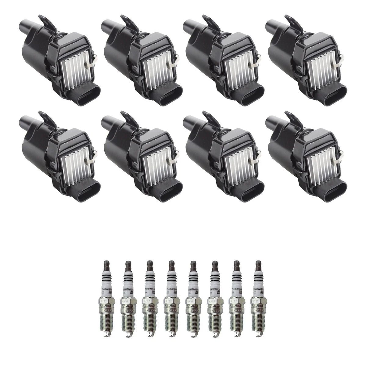 Set of 8 Ignition Coils & NGK Ruthenium Spark Plugs for Silverado 1500 (2007–2013)