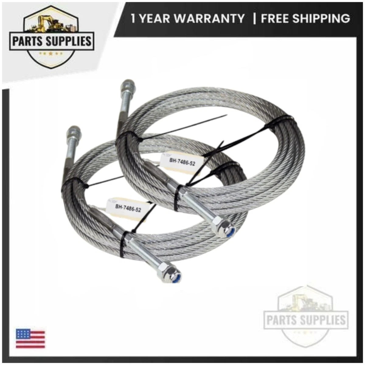 Set of 2 Equalizer Cables for Tuxedo TP11KAC-D 2-Post Lift