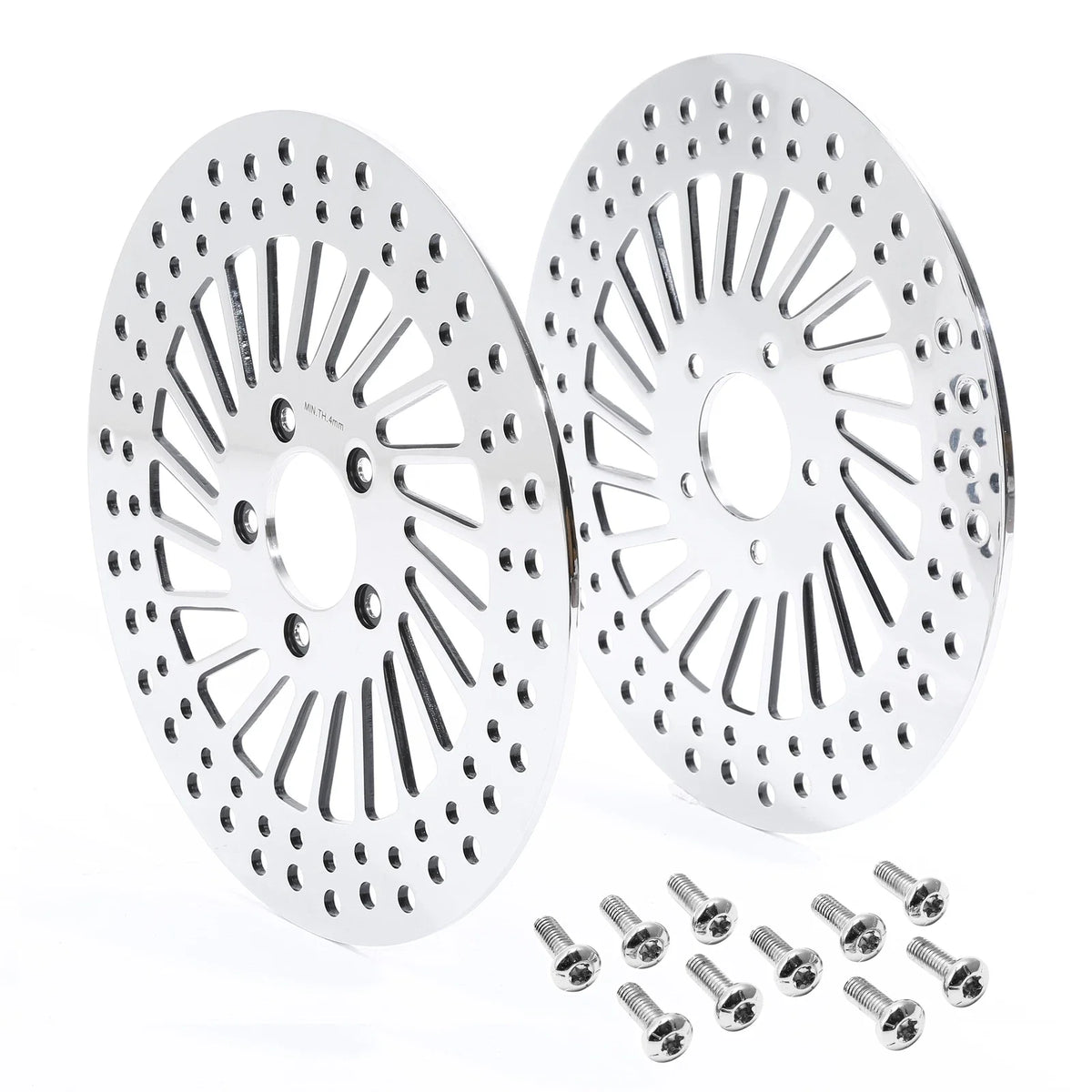 Set of 2 Front Brake Disc Rotors & Bolts for Harley Touring/Dyna (2006–2023)