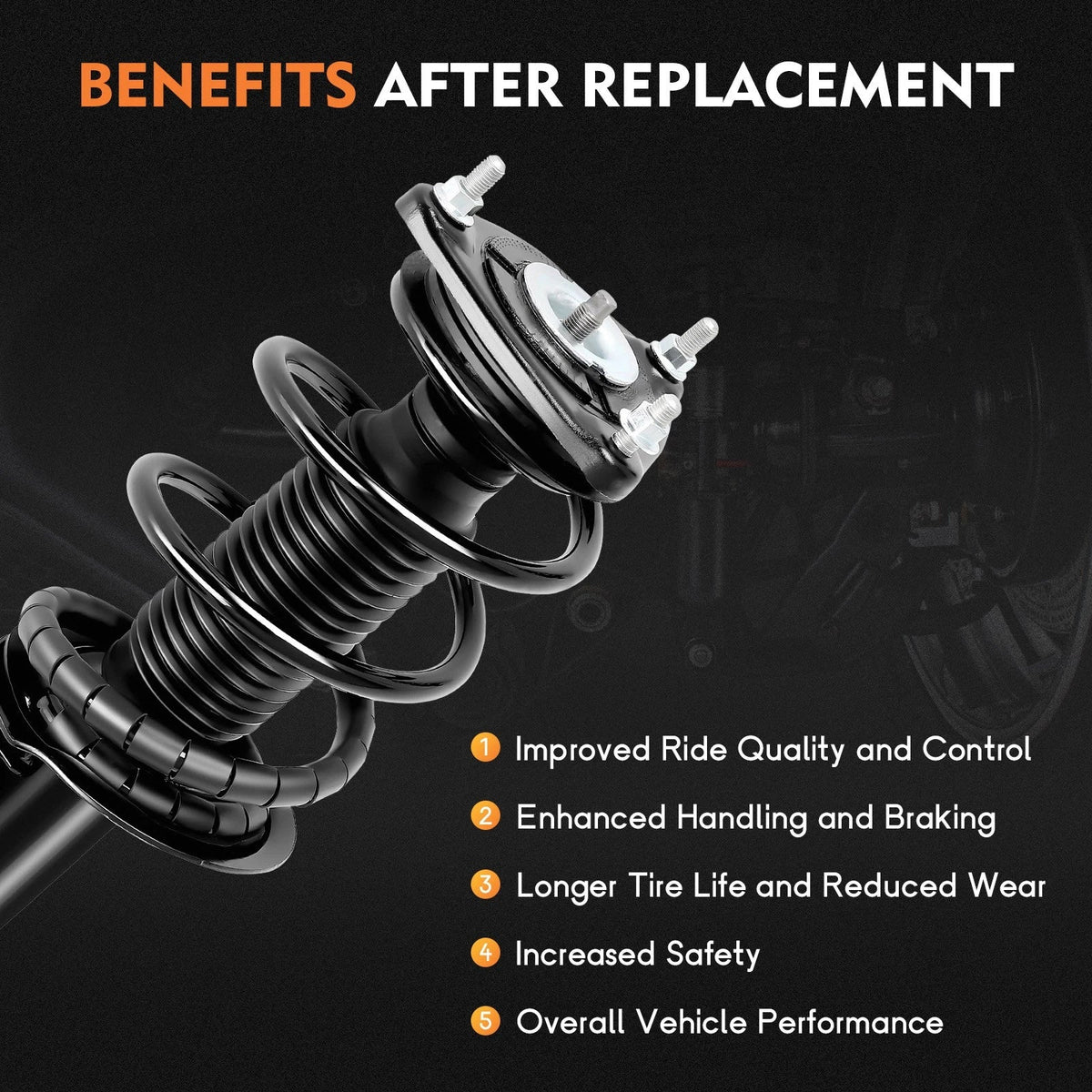 2X Front Quick Complete Struts & Coil Spring Assembly for Kia Forte (2014–2018)