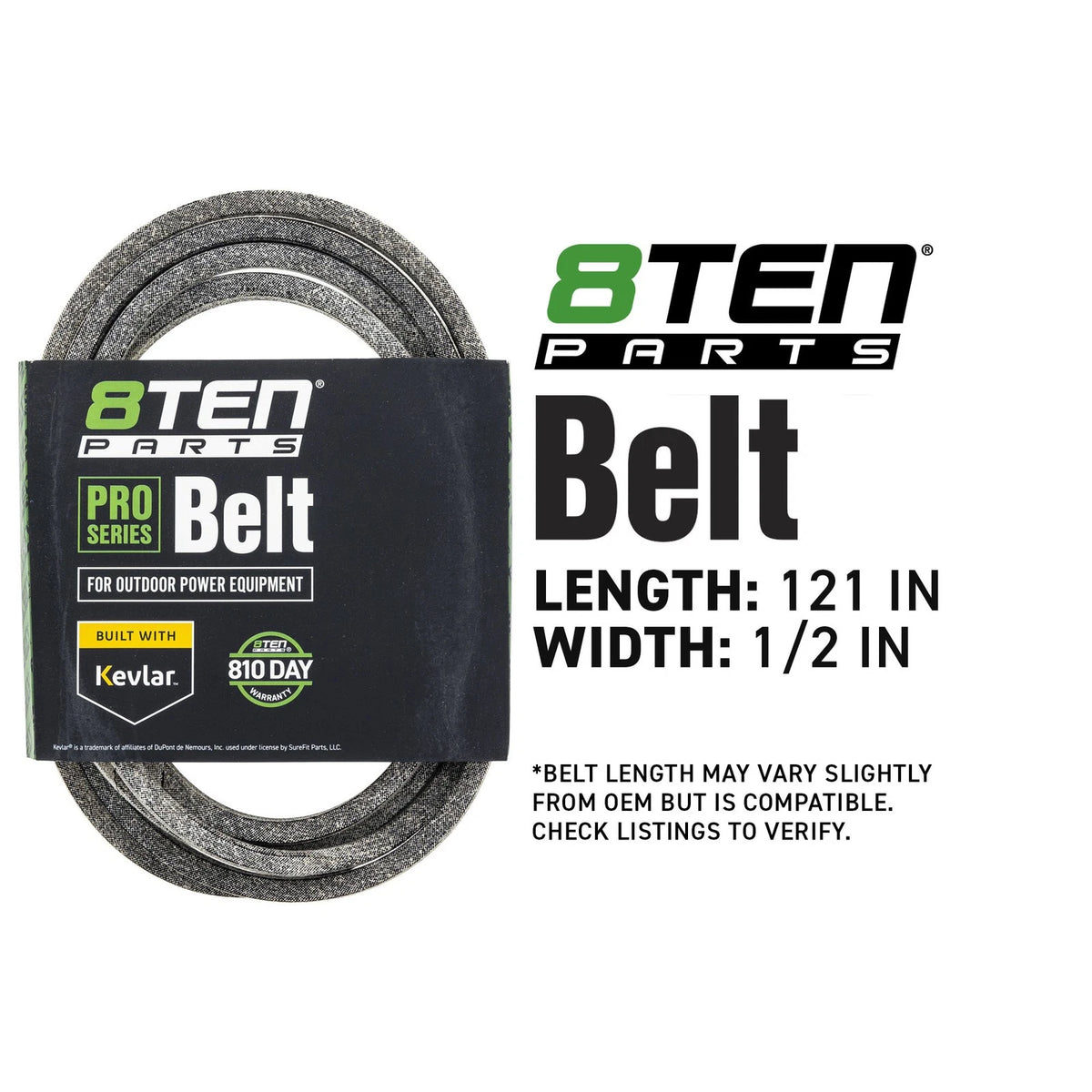 8TEN Kevlar Belt for Exmark Lazer Z XP (07200001, 07241800, 754P06135)