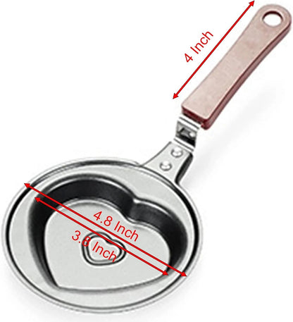 4.8 Inch Heart Shape Nonstick Mini Frying Pan for Cooking Eggs and Omelets