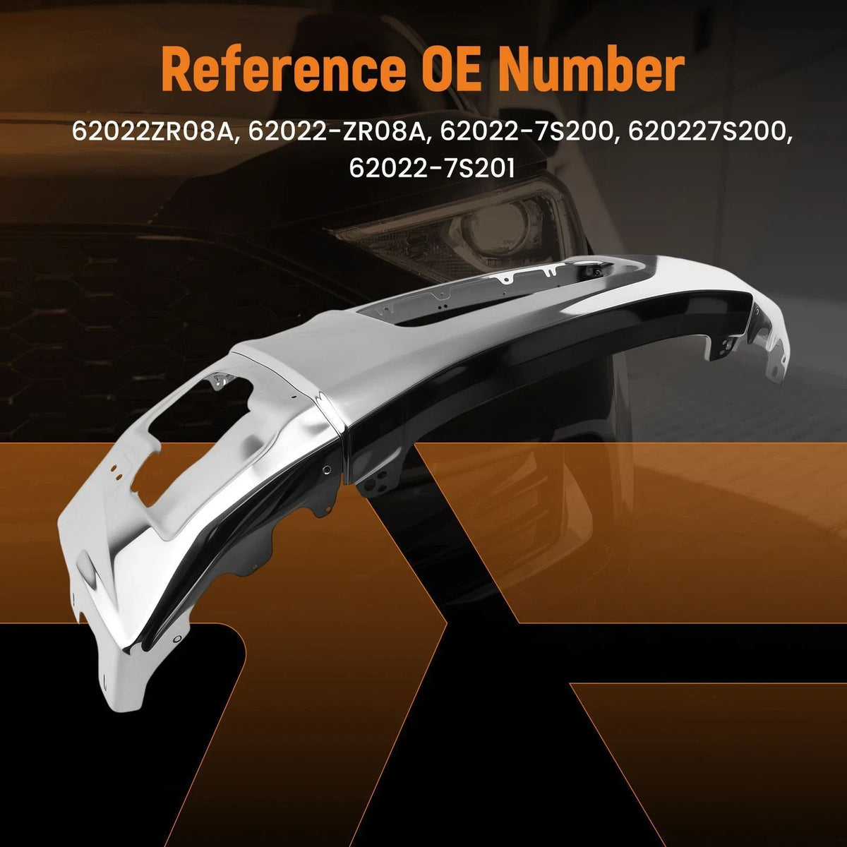 Chrome Front Bumper Face Bar for Nissan Titan (2004–2015) 620227S201