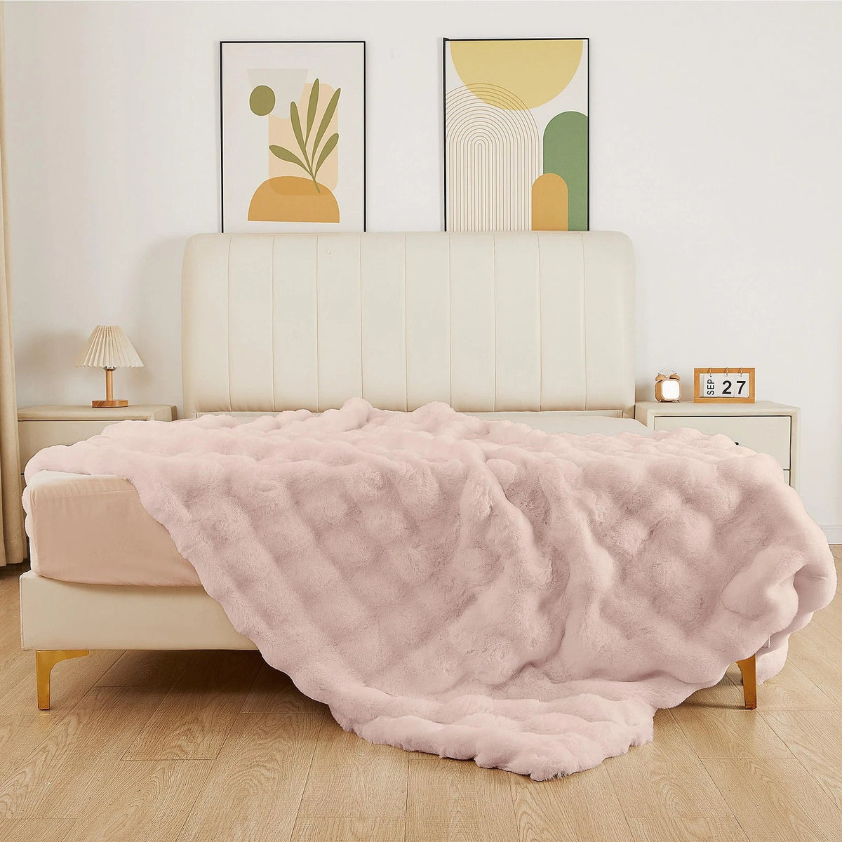 Cozy Faux Fur Twin Blanket 60x80 for Living Room Bedroom