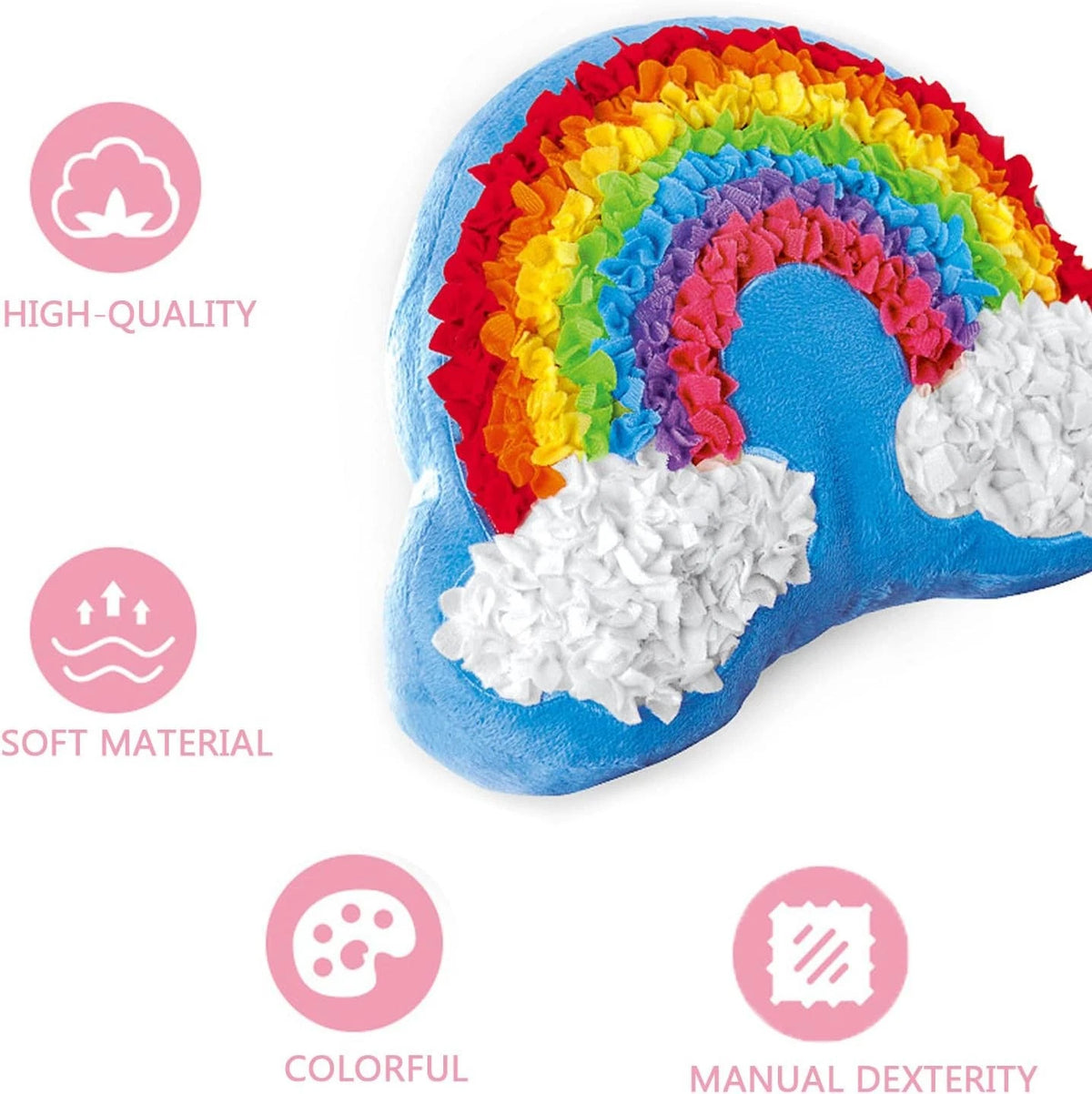 Plush Craft Rainbow Pillow for Art & Crafts (Fabric by Number)