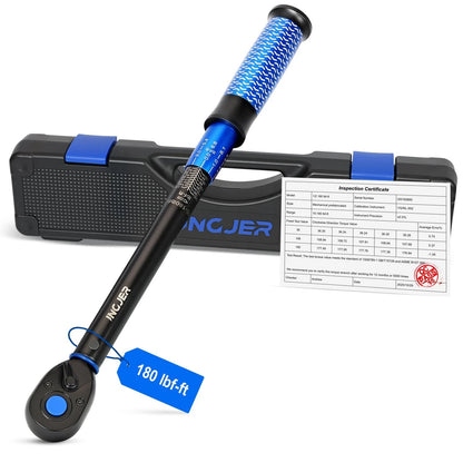 1/2" Drive Click Torque Wrench 10-180 Ft.lb for Automotive