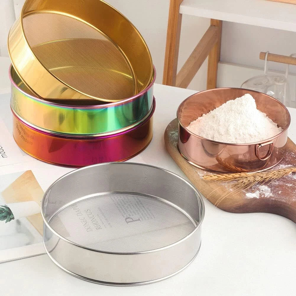Flour Sifter Fine Mesh Strainer 80 Mesh Round Sieve Baking Tool