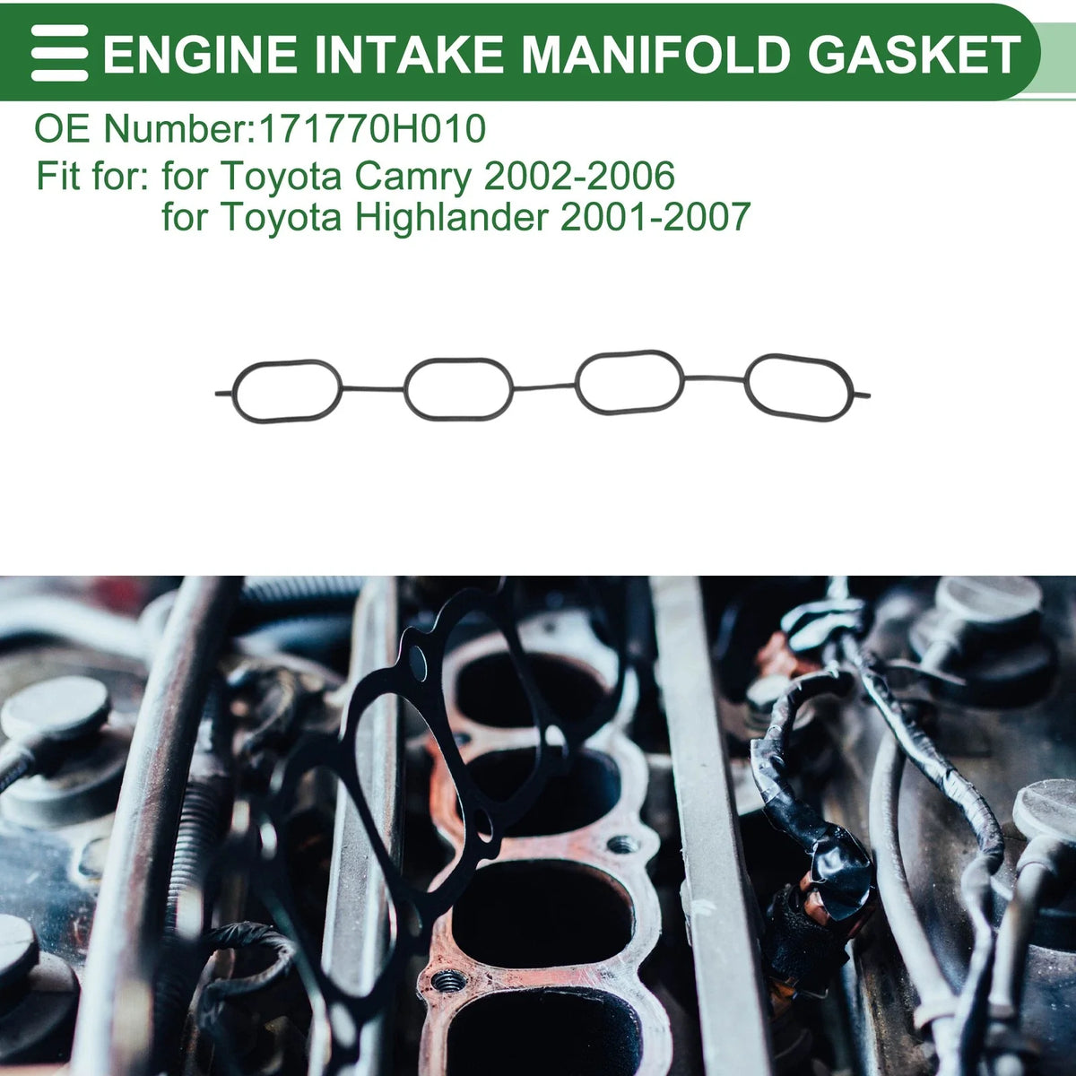 Engine Intake Manifold Gasket for Toyota Camry (2002–2006) No. 171770H010