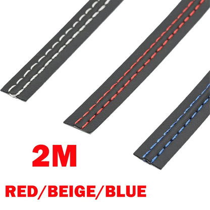 2X PU Leather Dashboard Decor Strip for Car