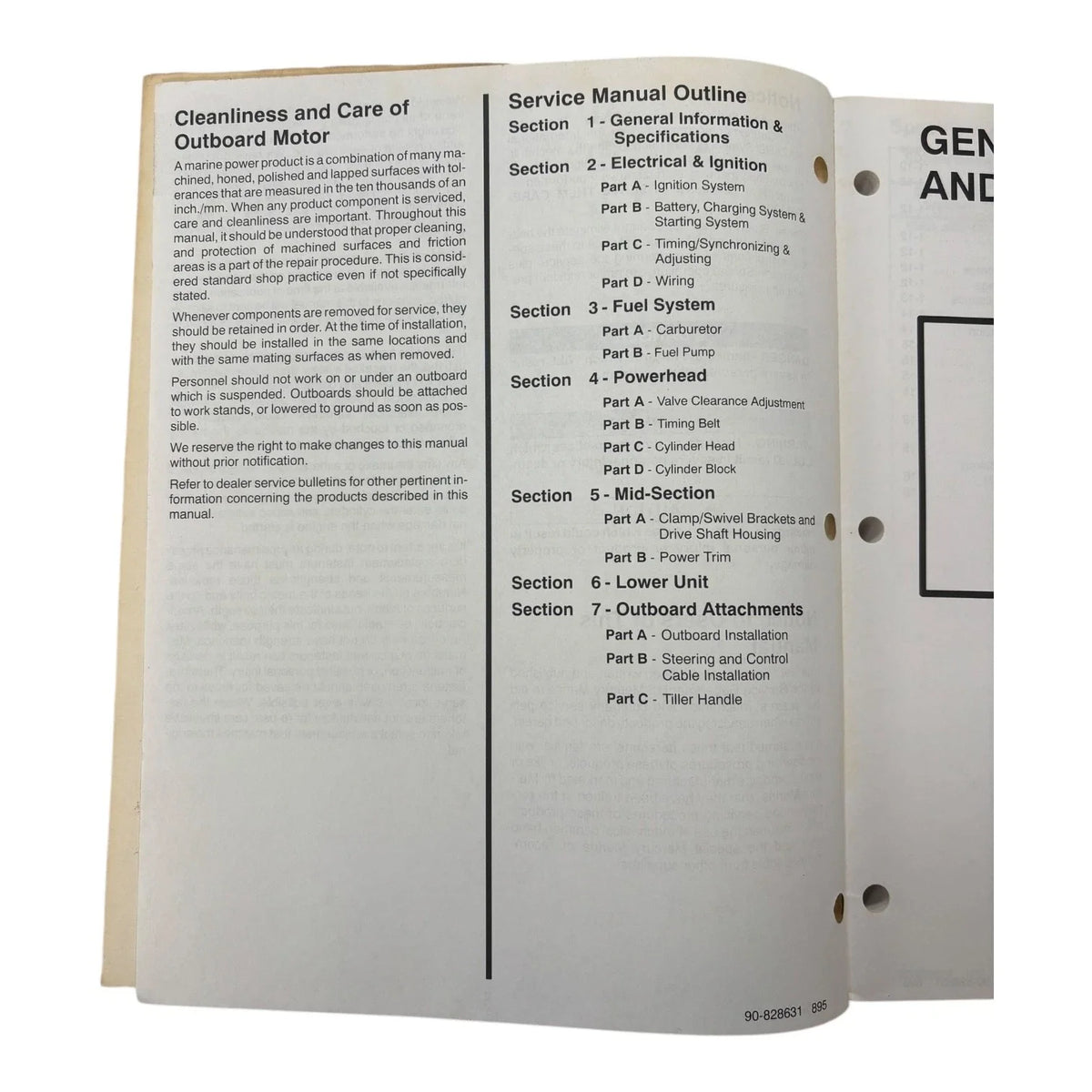 Service Manual for Mercury Mariner Outboards 90-828631 (1995)