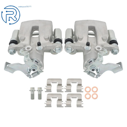 Set of 2 Rear Brake Calipers w/ Bracket for Kia Forte5 Hyundai Veloster Elantra GT