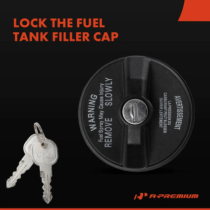 Locking Gas Fuel Cap with Keys for Jeep Wrangler, Dodge Grand Caravan (2007–2020) - 05278655AB, 5278655AB, 5278655AA
