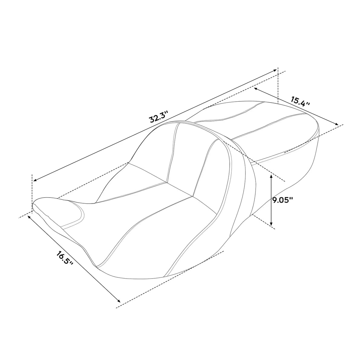 Rider Driver & Passenger Seat for Harley Tri Street Electra Glide (2009–2023)