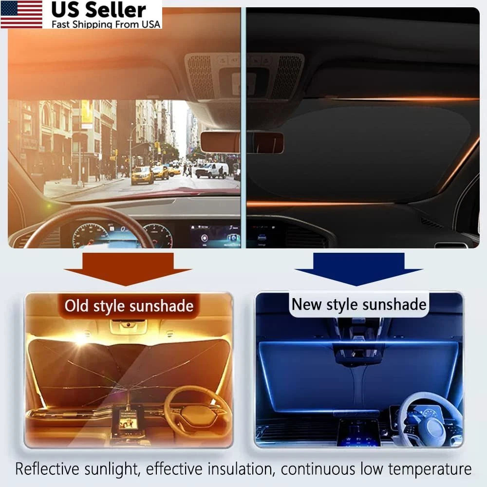 300T Thickened Automotive Glass Sunshade for Universal Fit (57.08 × 31.5 inch)