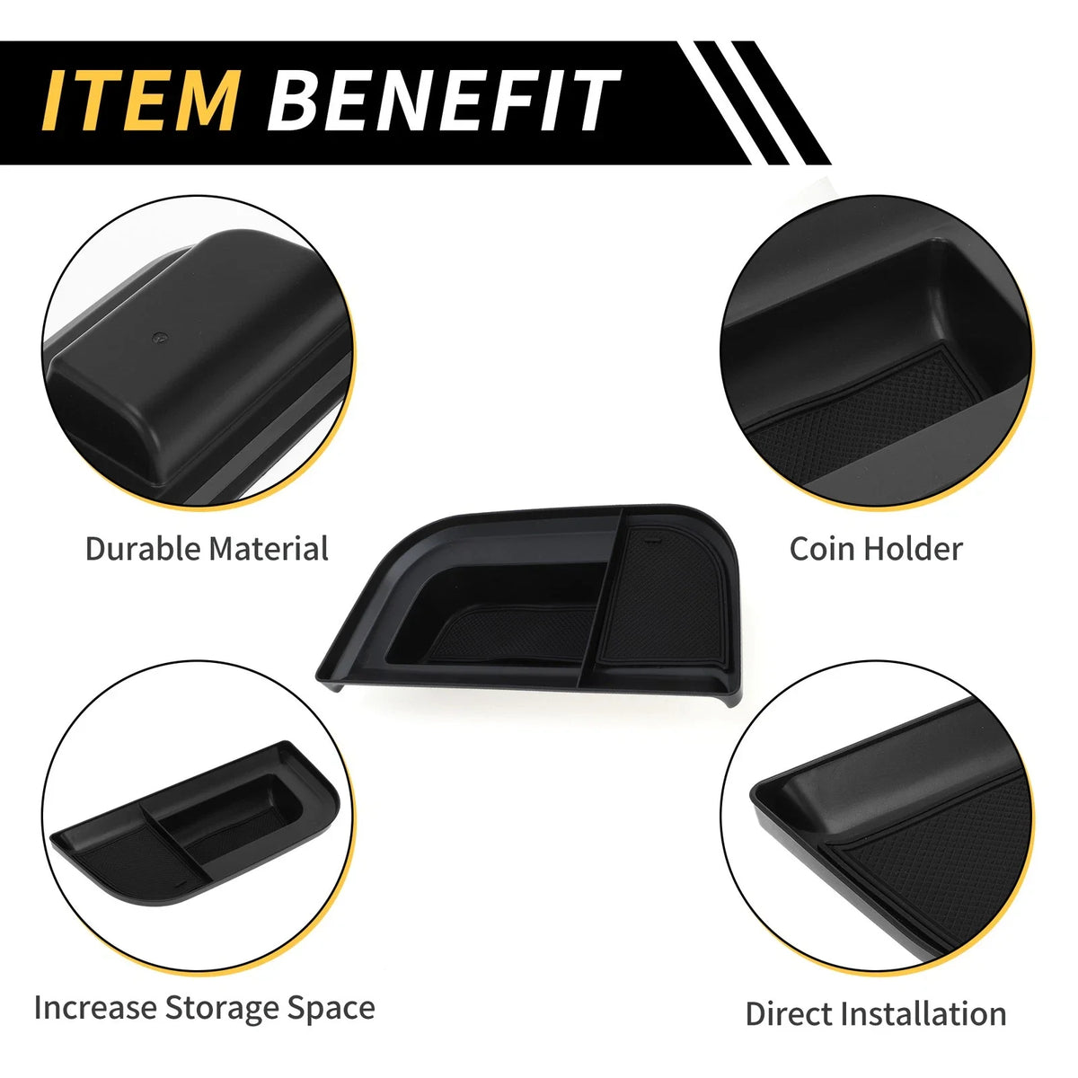Center Console Organizer Tray for Ford Maverick (2022–2024) Black