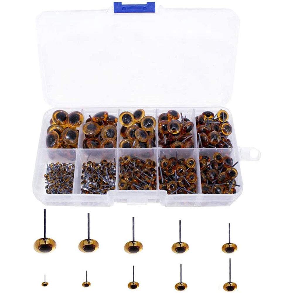 200 Pcs Amber Glass Eyes Kits for Needle Felting Bears Dolls